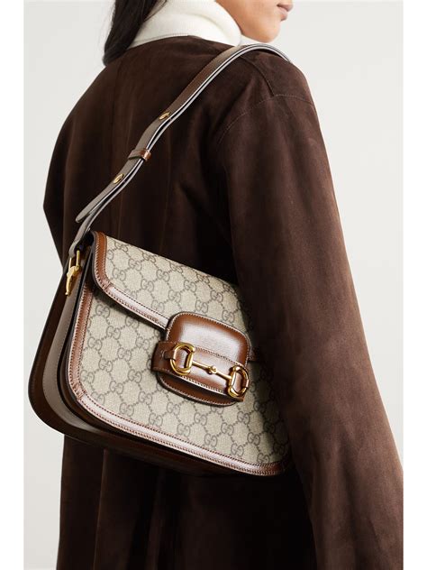 Brown Leather Gucci 1955 Horsebit Shoulder Bag